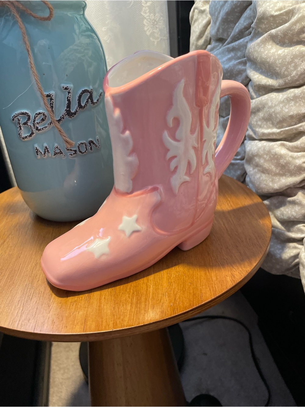 Pink Ceramic Cowboy Mug